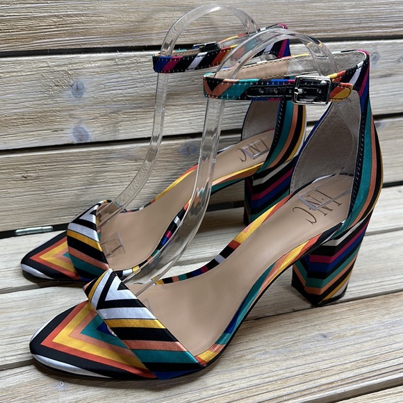 INC Kivah Multi Color Block Heel Sandals Size 8M - Picture 7 of 12
